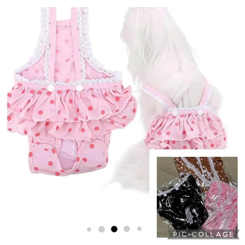 3 pack Washable Puppy Diaper Suspenders Stay On Female Girl for SMALL Dog